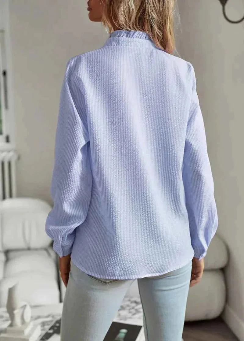 Women’s Ruffle Collar Button Blouse