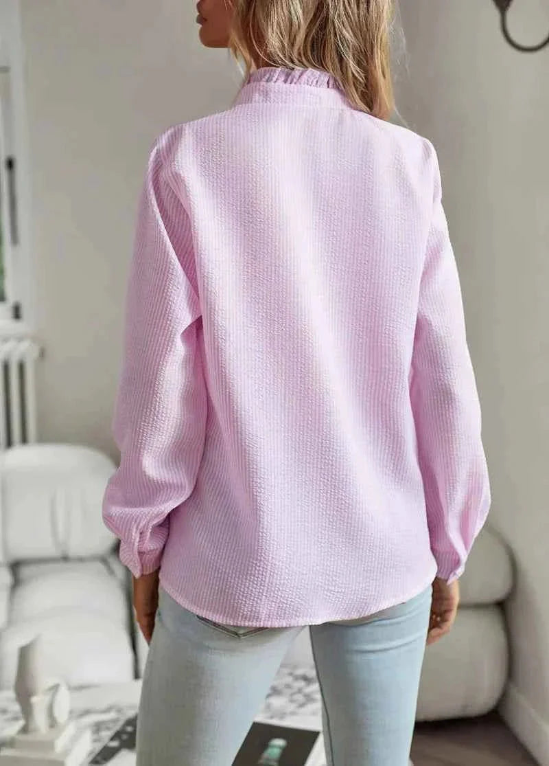 Women’s Ruffle Collar Button Blouse