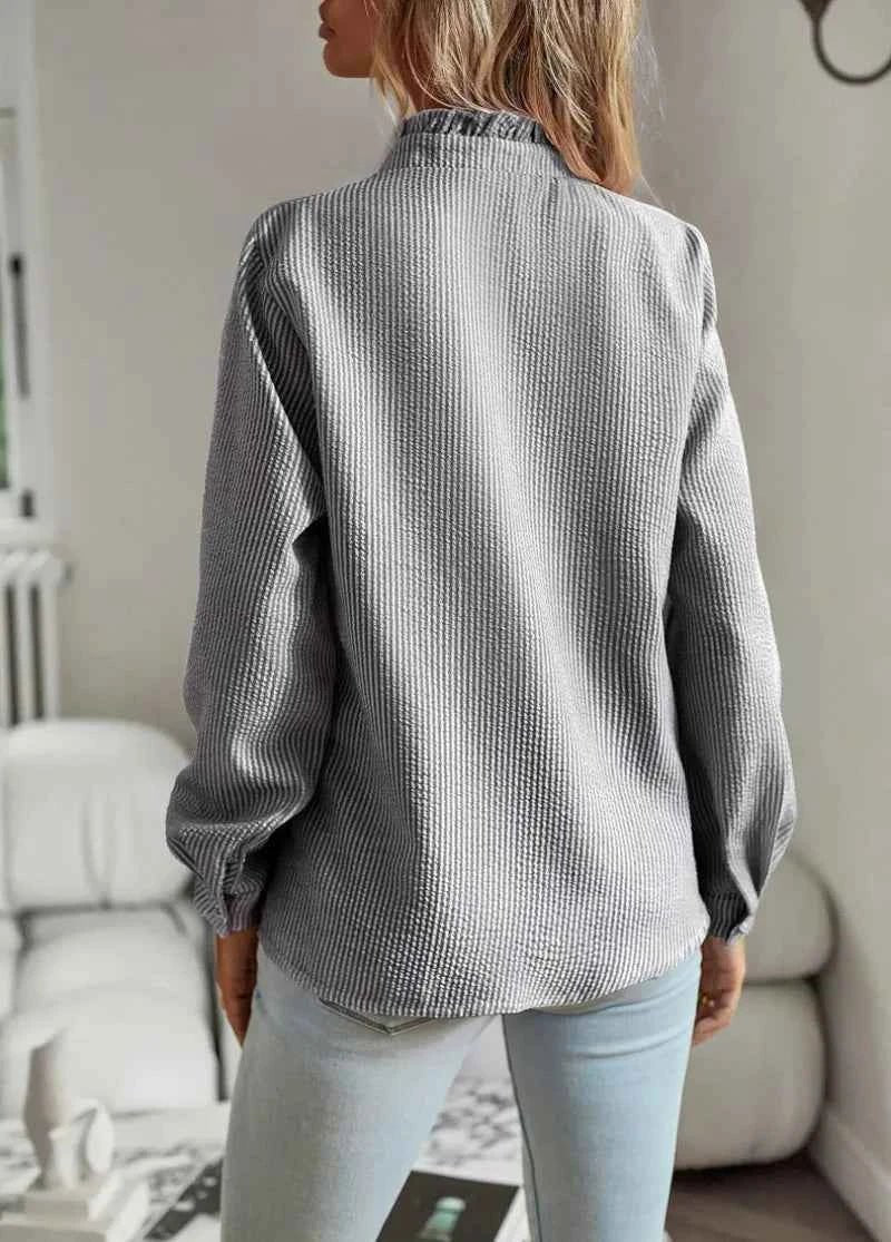 Women’s Ruffle Collar Button Blouse