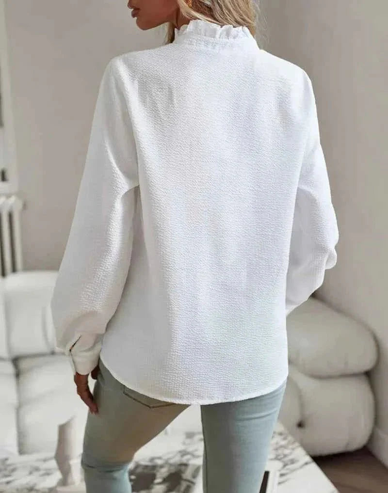 Women’s Ruffle Collar Button Blouse