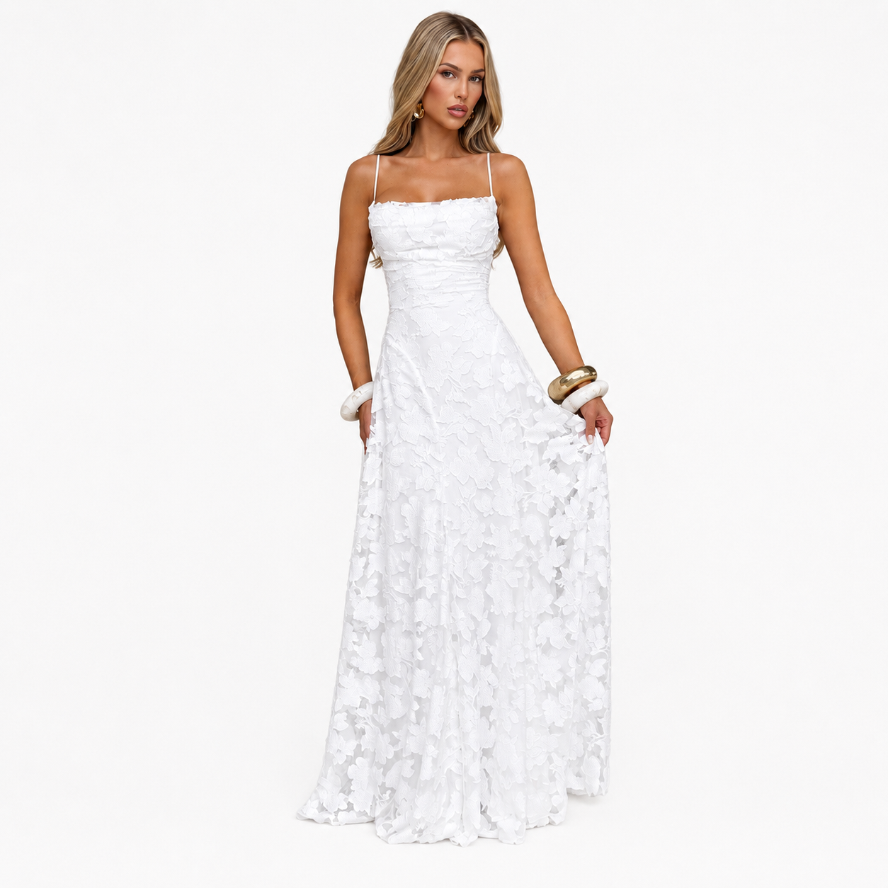 Women’s Floral Spaghetti Strap Maxi Dress