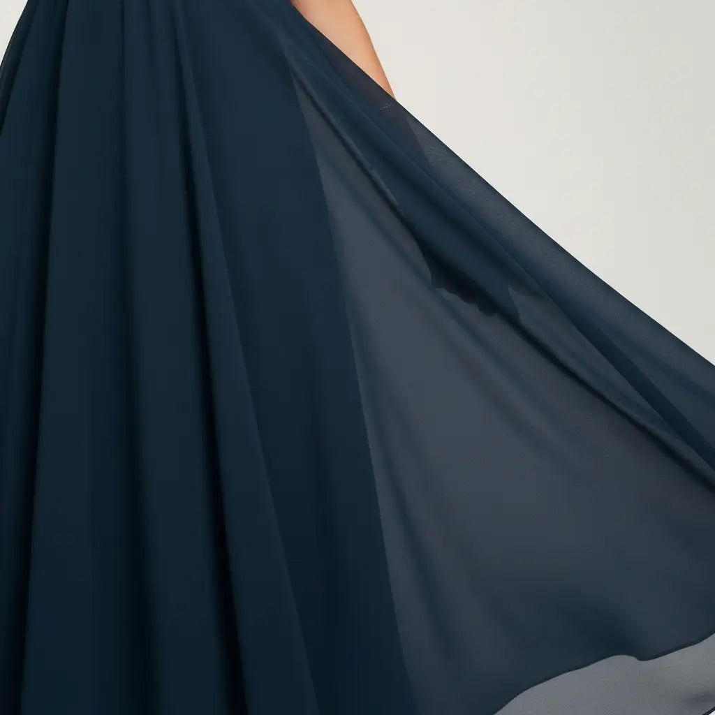 Women’s Navy Chiffon Midi Dress