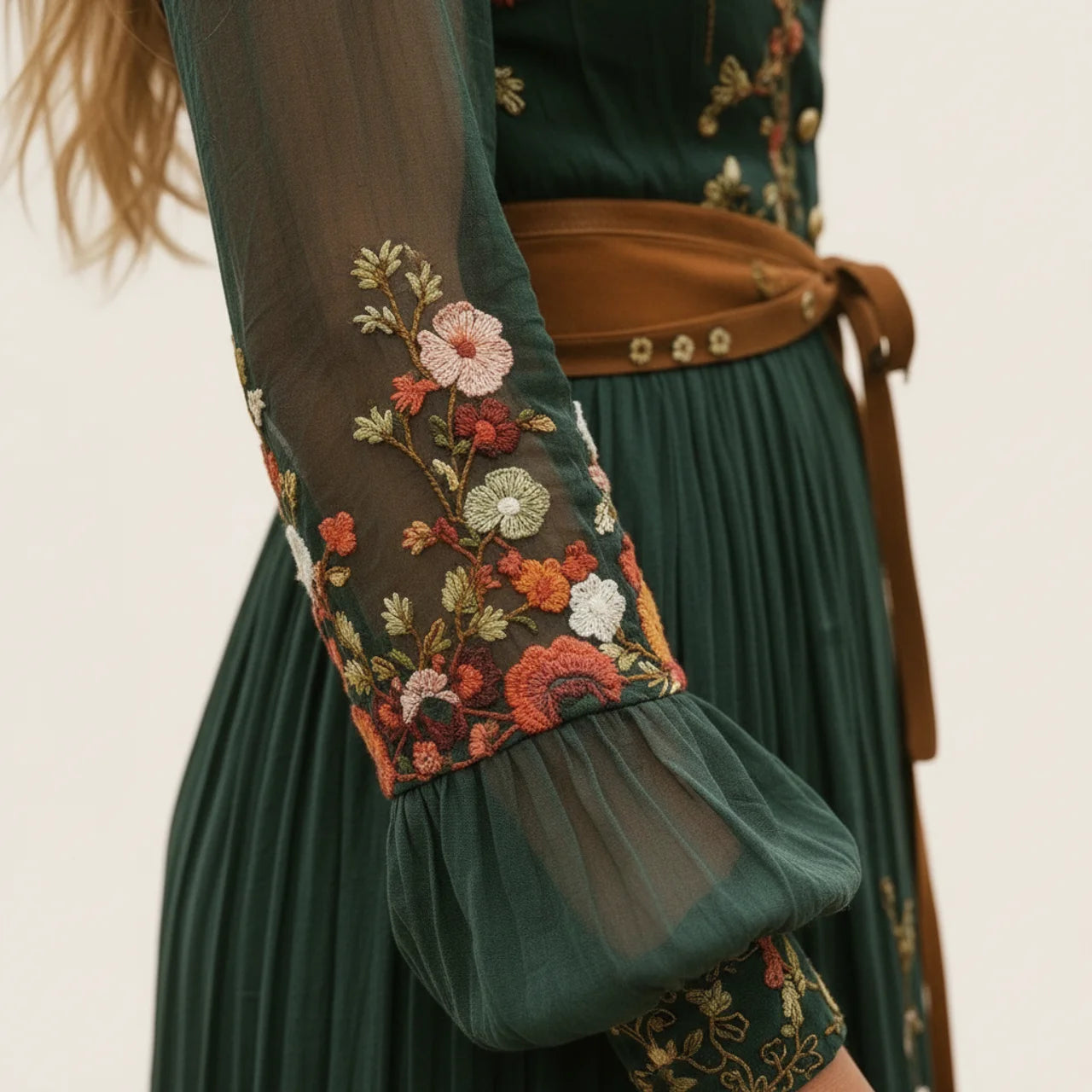Women’s Embroidered Chiffon Maxi Dress