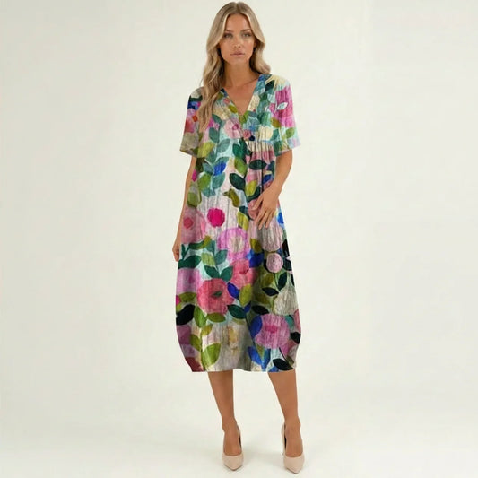 Women’s Floral V-Neck Summer Dress