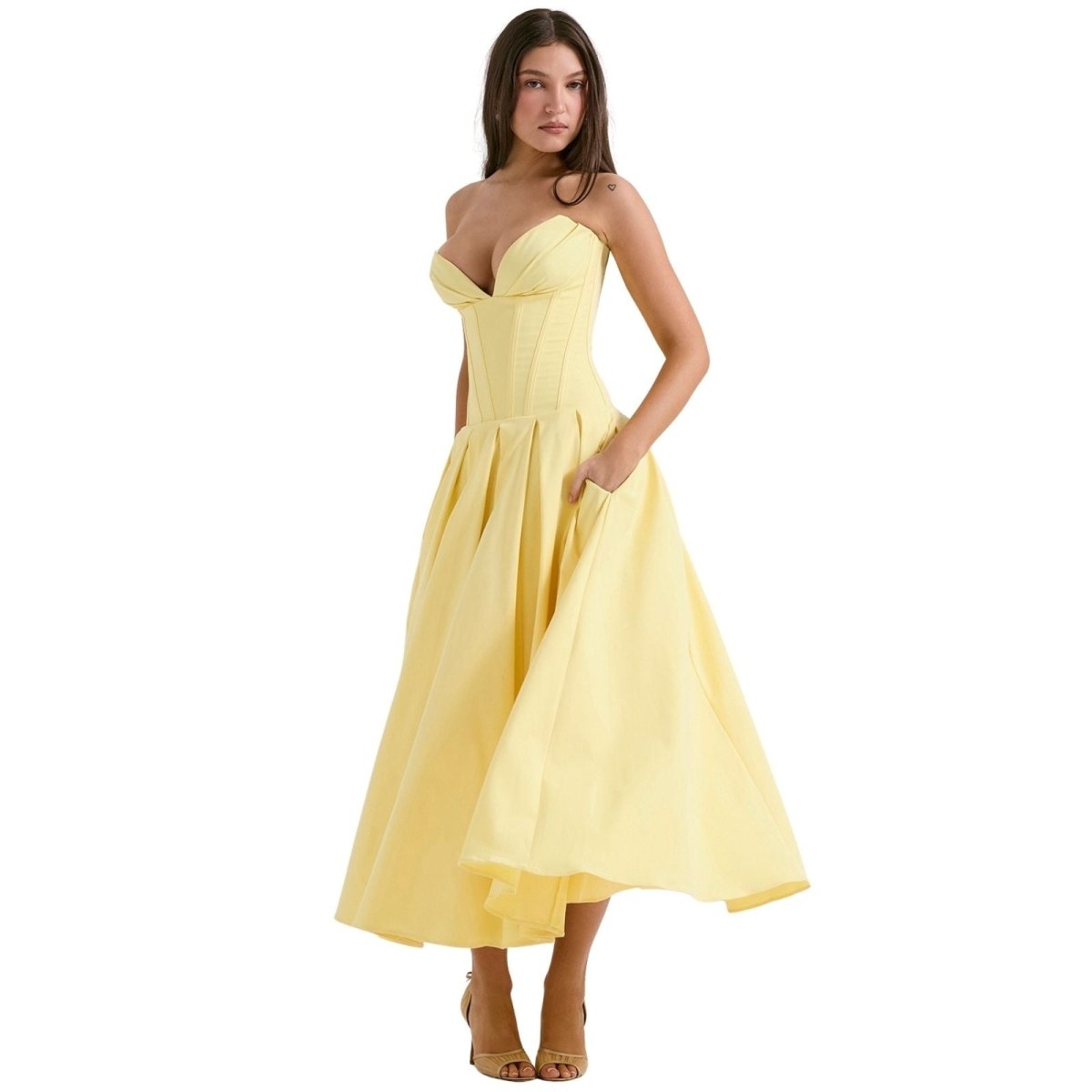 Women’s Strapless Corset Midi Dress