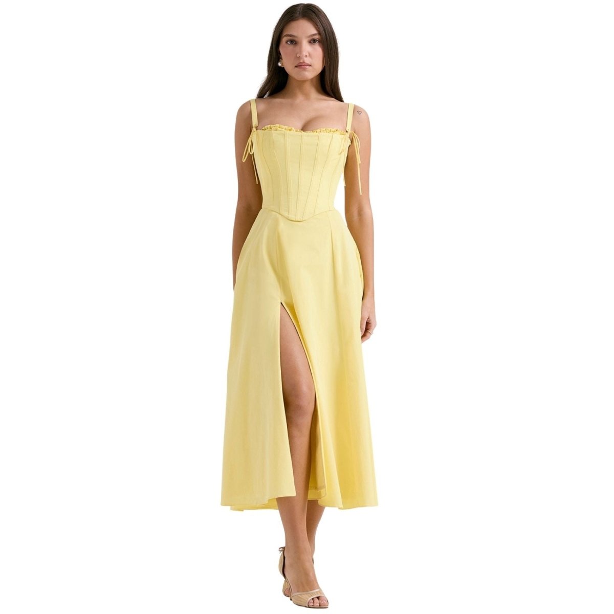 Women’s Strapless Corset Midi Dress