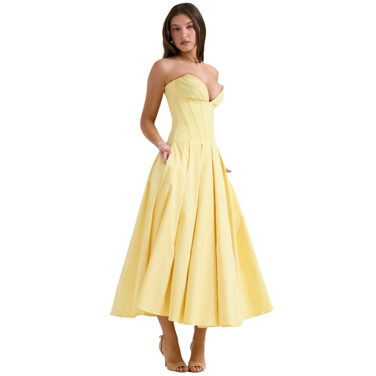 Women’s Strapless Corset Midi Dress