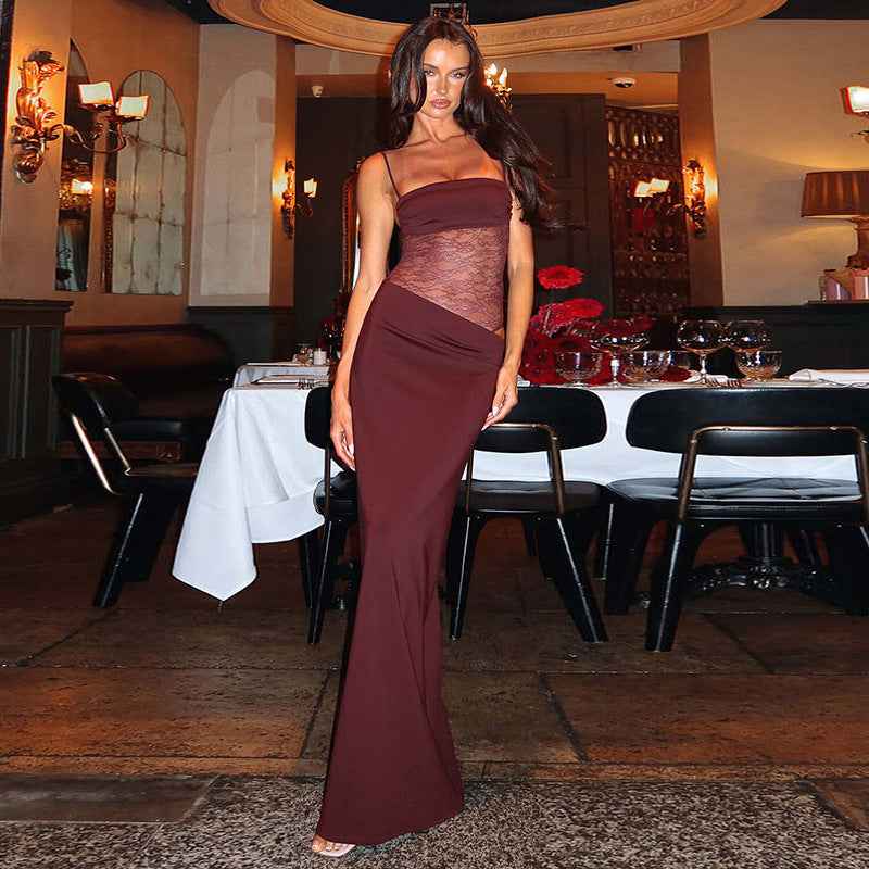 Women’s Lace Corset Maxi Dress