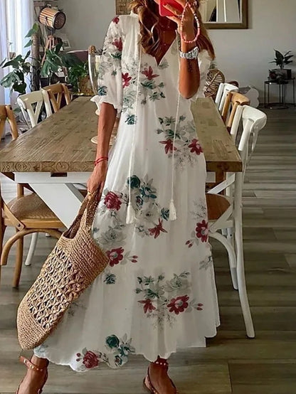 Women’s Boho V-Neck Maxi Dress